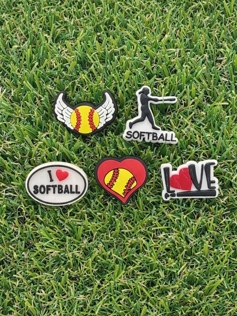 Set of 5 Softball Shoe Charms